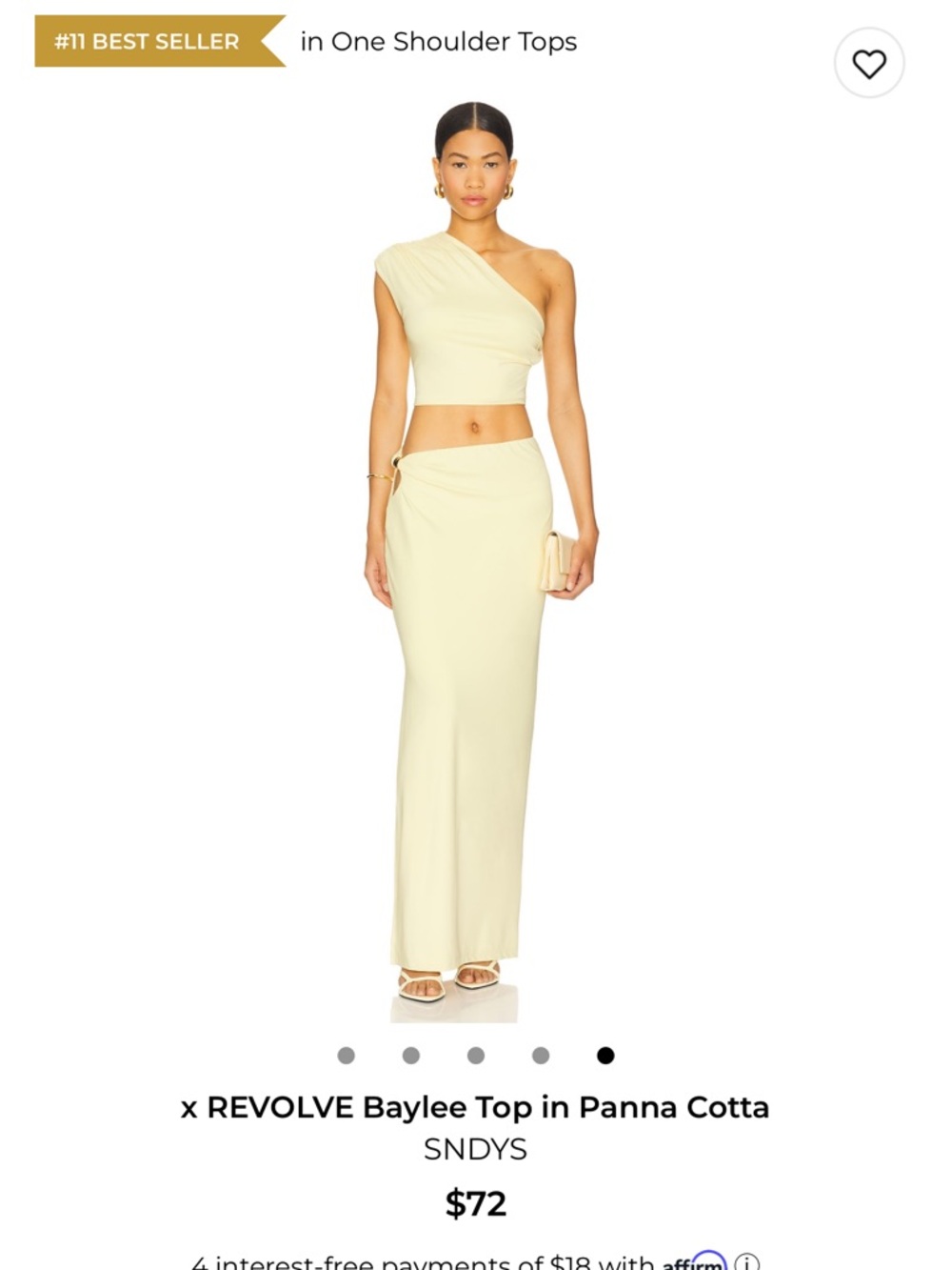 SNDYS One-Shoulder Baylee Top and Dress in Panna Cotta